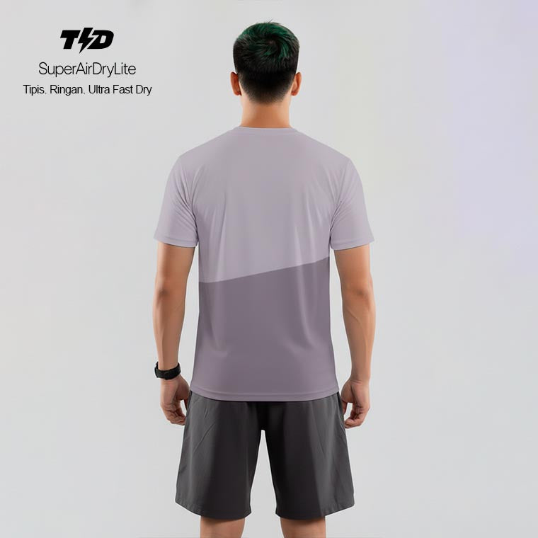 TDACTIVE Jersey Lari Running Pria Lari Tangan Pendek AirStretchVent - lilac lavender ungu MSB23