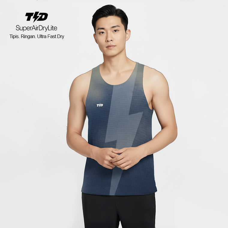 TDACTIVE Singlet Lari Running Pria tdbolt denim look navy MSB32