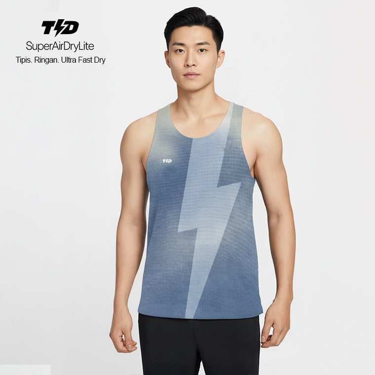 TDACTIVE Singlet Lari Running Pria tdbolt denim look light blue MSB33