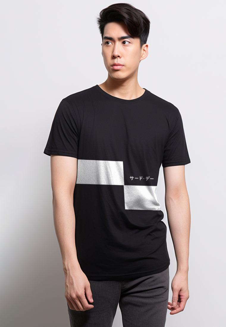 Third Day MTI32 Kaos T-Shirt Pria Instacool Gant Chart Katakana Hitam
