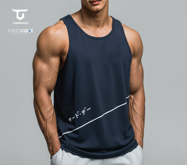 Third Day MTI81 Kutung Pria Casual SVN Diagcut Katakana Navy