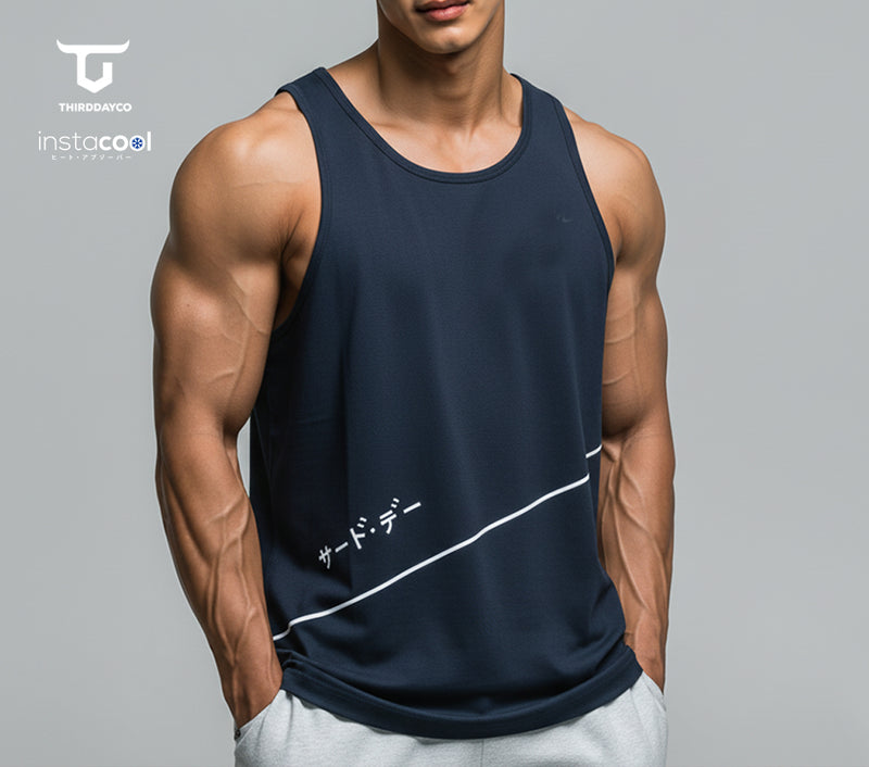 Third Day MTI81 Kutung Pria Casual SVN Diagcut Katakana Navy