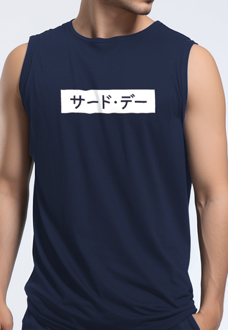 Third Day MTI95 Kutung Pria Casual Svn Katakana Inverted Navy