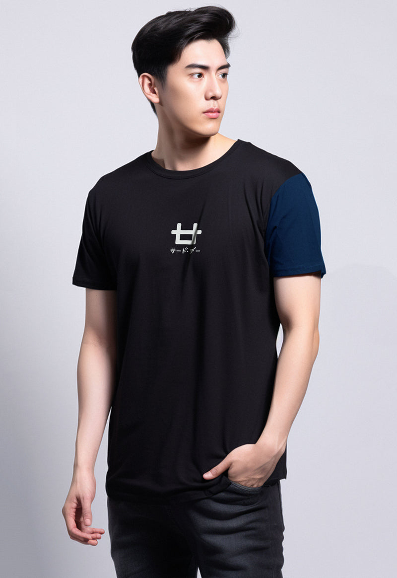 Third Day MTJ79 Kaos TShirt Pria Instacool Logo Black Arm Navy