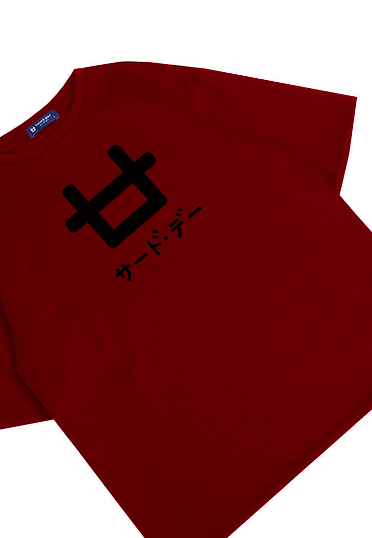 Third Day MTJ86 Kaos Oversize Distro Pria Black Logo Dateng Maroon