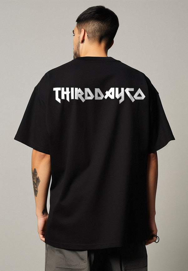 Third Day MTK57 Kaos Oversize Distro Pria Thirddayco Back Hitam