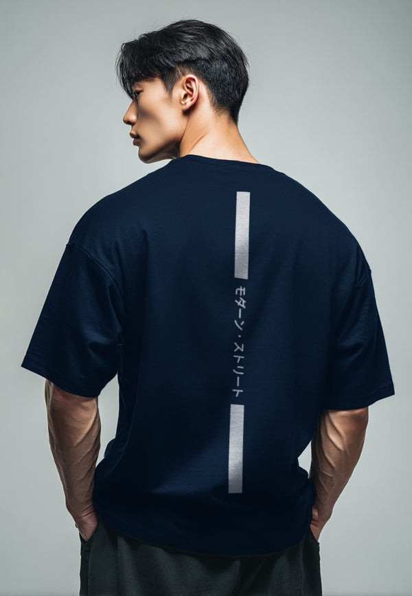 Third Day MTM10 kaos oversize tebal scuba pria thirdday osaka katakana back vertikal navy