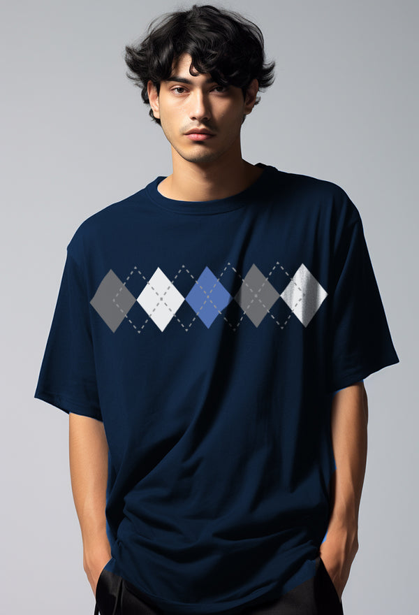 Third Day MTM34 kaos oversize tebal scuba korea argyle diamond motif sweater rajut navy abu