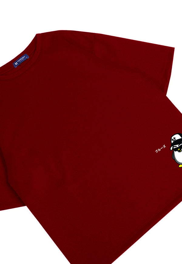 MTN15 kaos oversize scuba tebal dj rock blues maroon