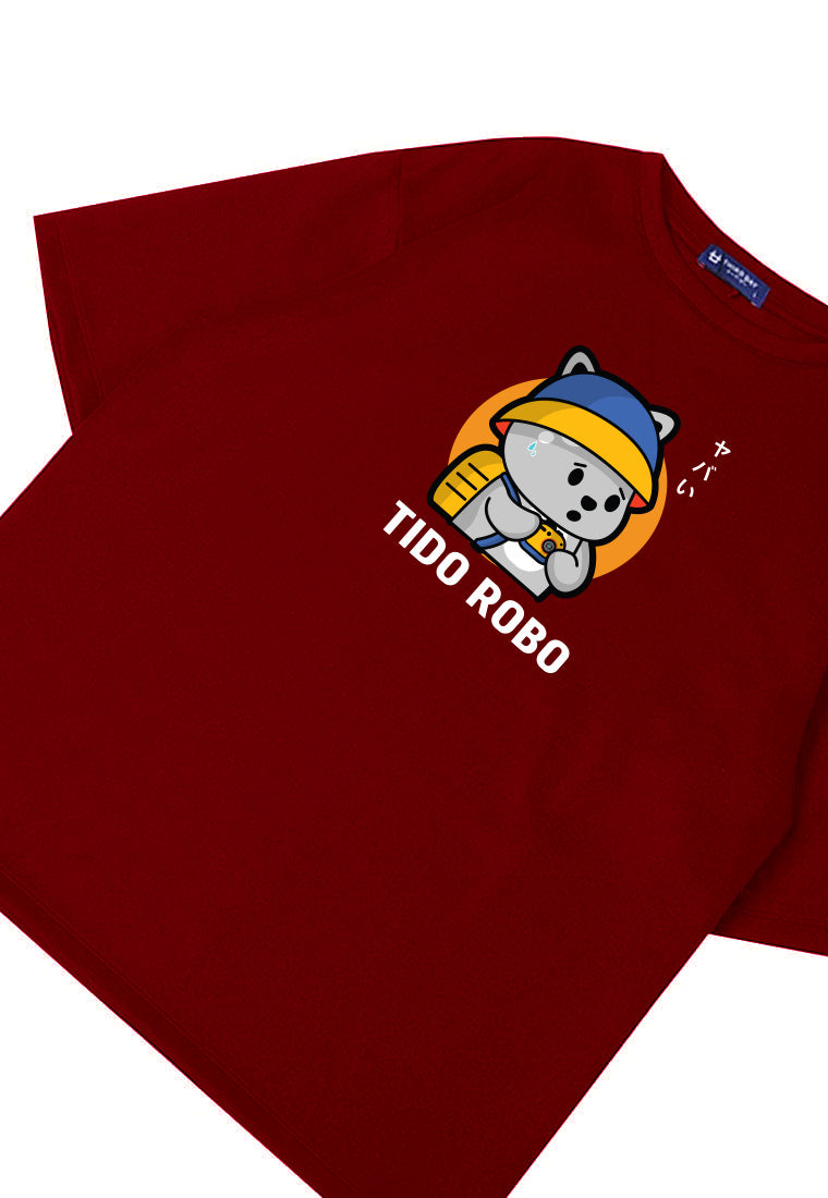 MTN16 kaos oversize scuba anime kartun karakter tido robo piknik maroon