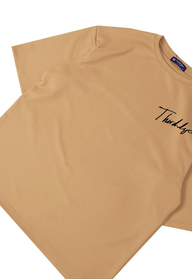 MTN29 kaos oversize scuba tebal thirddayco signature khaki