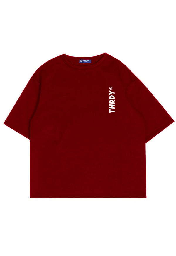 MTN81 kaos oversized pria scuba crew neck t shirt abu grey Thdy ver dakir maroon
