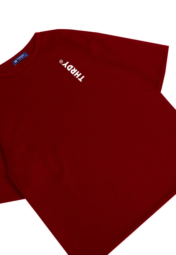MTN81 kaos oversized pria scuba crew neck t shirt abu grey Thdy ver dakir maroon
