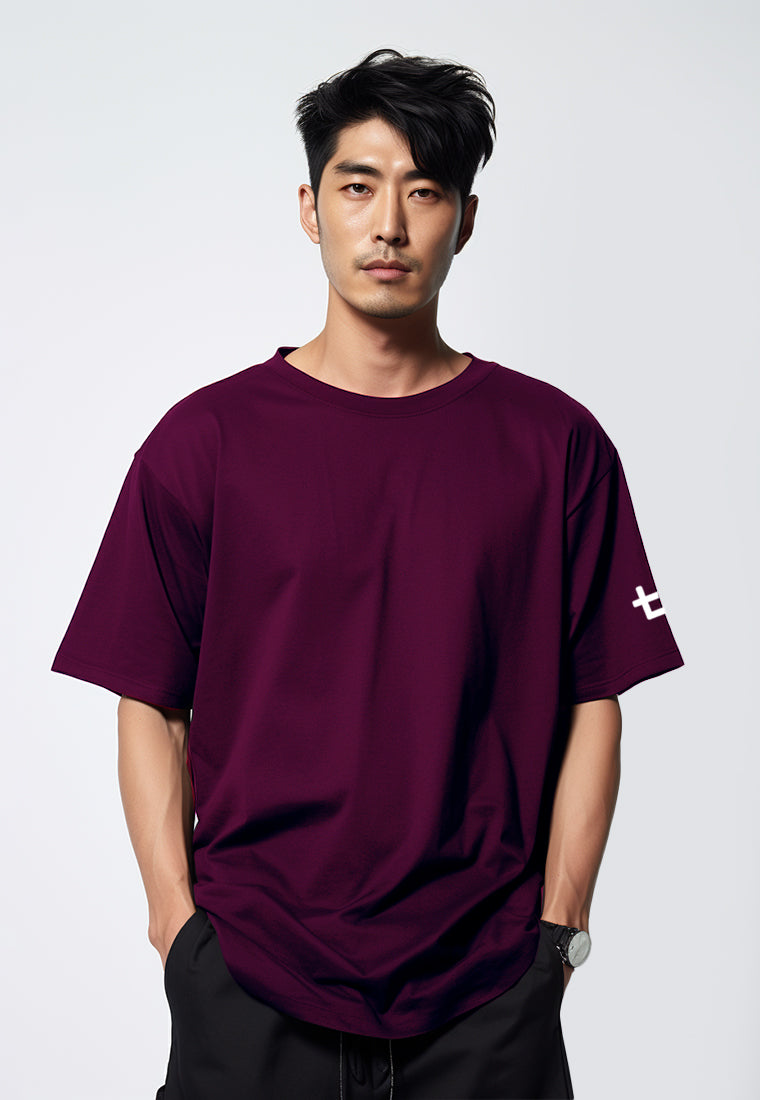 MTN82 kaos oversize tebal scuba army green scuba thirdday logo arm burgundy