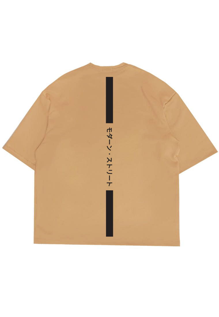 MTN85 kaos oversize distro cowok green army scuba leher crew osaka katakana back vertikal hijau army