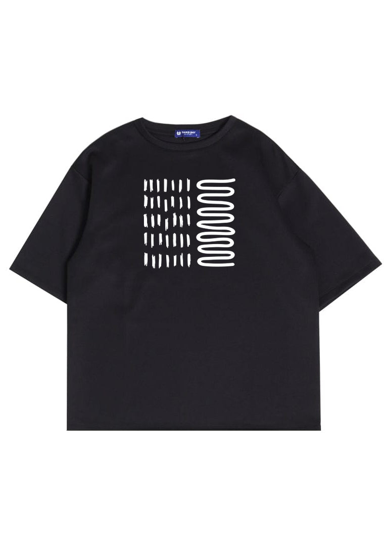 MTN99 kaos oversize abstrak aesthetic kece pria scuba bahan tebal THIRD DAY crew neck hijau army