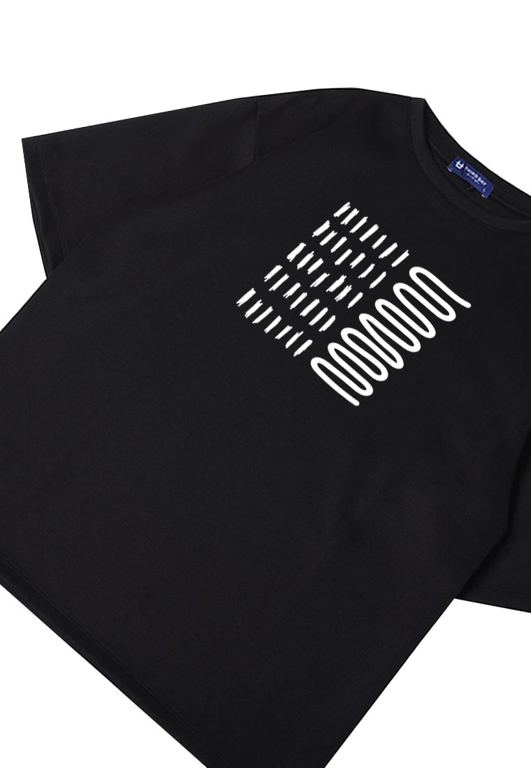 MTN99 kaos oversize abstrak aesthetic kece pria scuba bahan tebal THIRD DAY crew neck hijau army