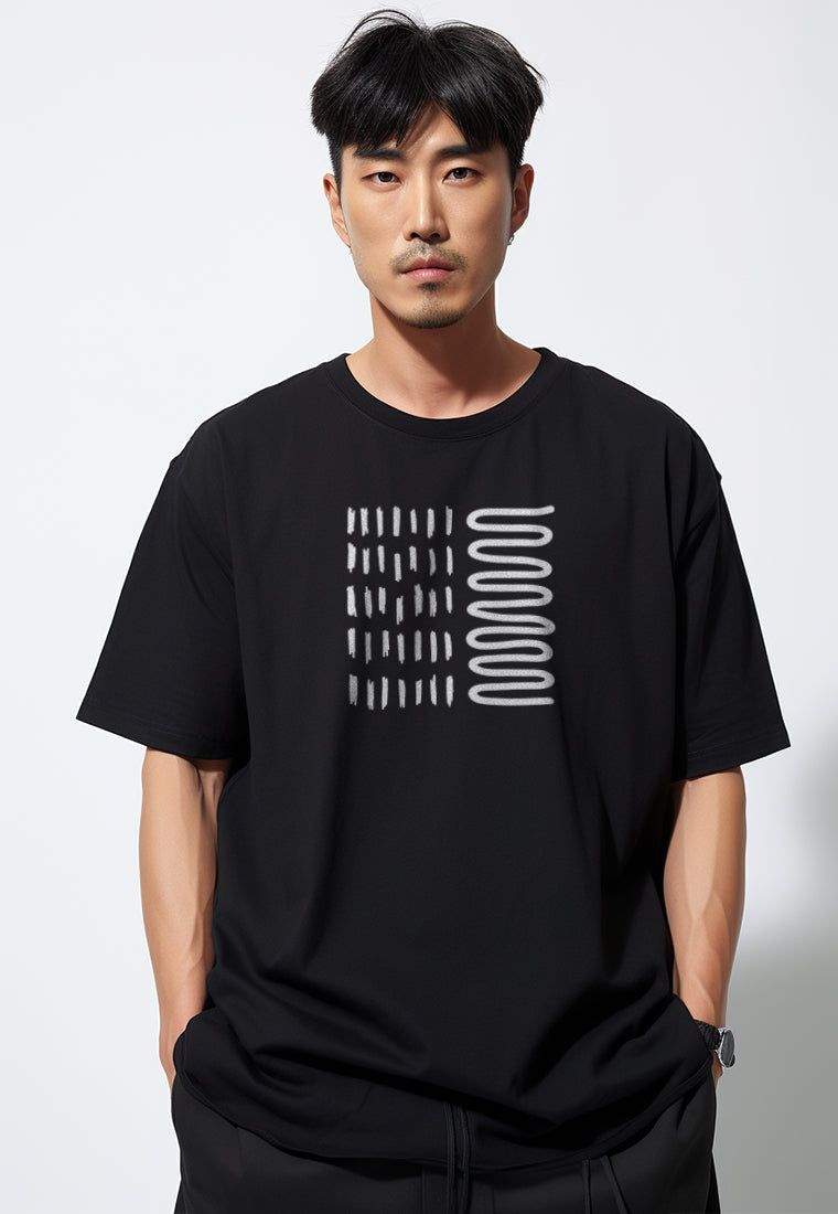 MTN99 kaos oversize abstrak aesthetic kece pria scuba bahan tebal THIRD DAY crew neck hijau army