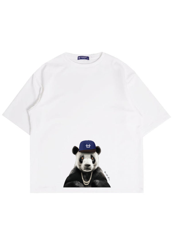 MTO26 kaos oversize panda beruang aesthetic naer premium coklat scuba tebal coffee brown