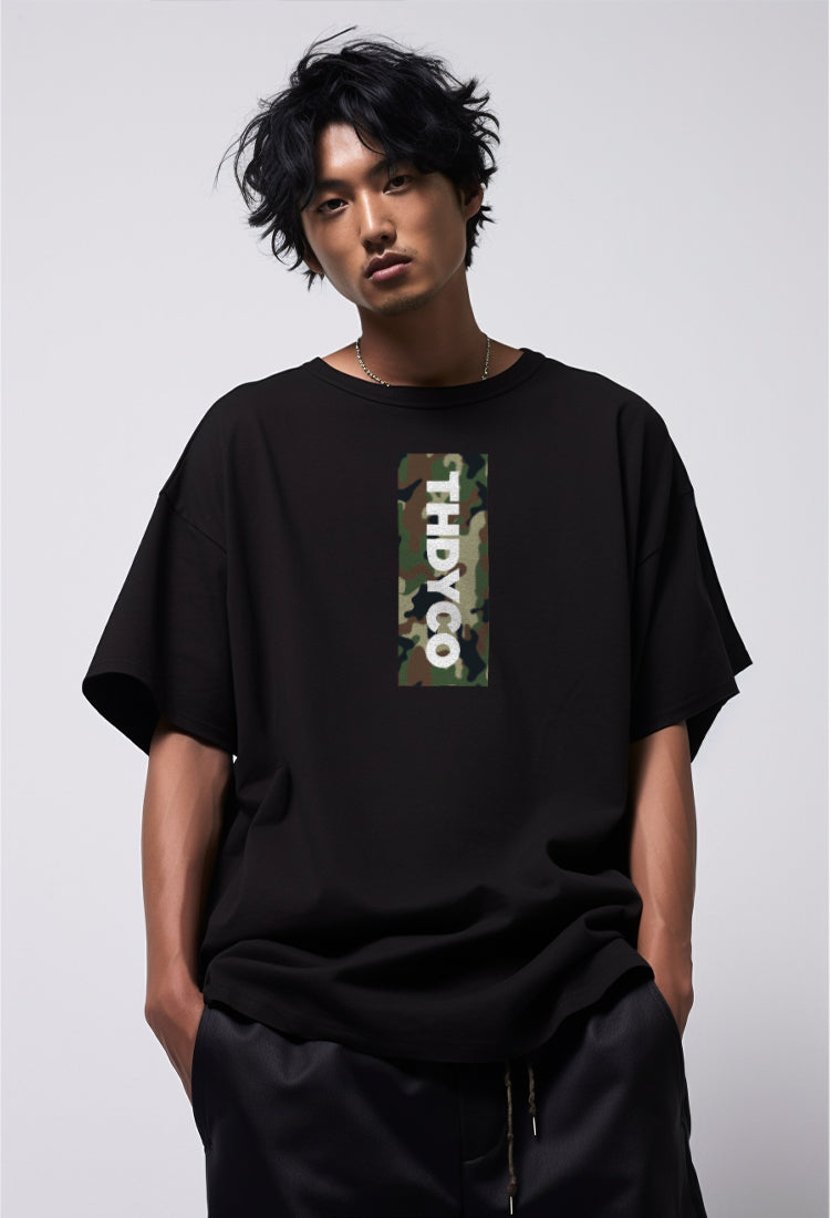 MTO38 kaos oversize army camo scuba bahan tebal kaos distro pria thdyco hitam