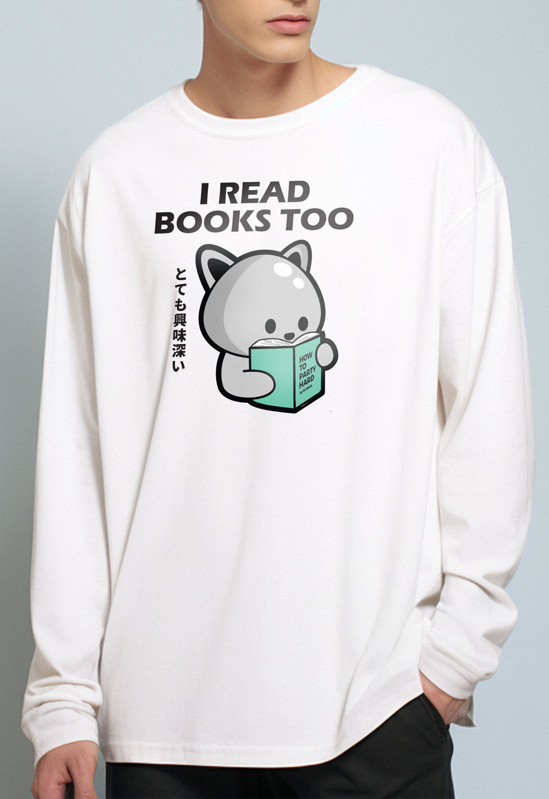 MTO46 kaos lengan panjang anime jepang distro pria crew neck instacool putih