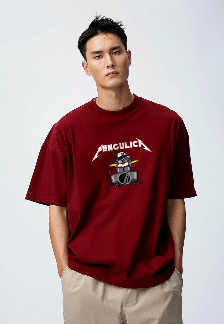 MTO49 Kaos Oversize Band Metal Putih Scuba Bahan Tebal Distro Pria Anime Pengulica DJ Rock Abu