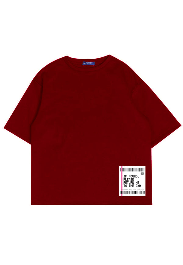 MTO99 kaos oversize gym abu bahan scuba tebal "if found return to the gym" pria t shirt oversize abu abu