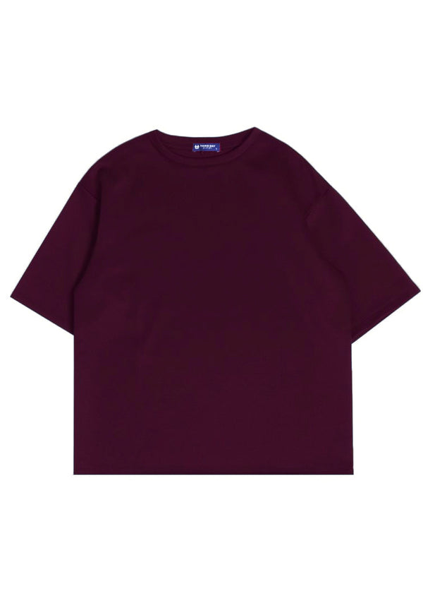 MTP02 kaos oversize rajut katakana back bahan tebal scuba distro cocok jepang burgundy