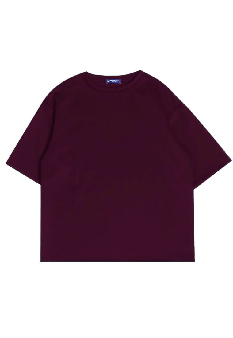 MTP02 kaos oversize rajut katakana back bahan tebal scuba distro cocok jepang burgundy