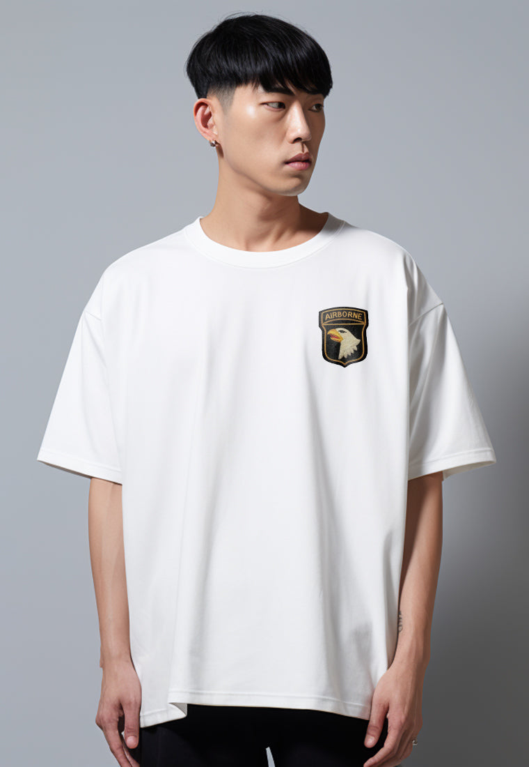MTP09 kaos oversize army us army airborne bahan tebal scuba pria cowok putih