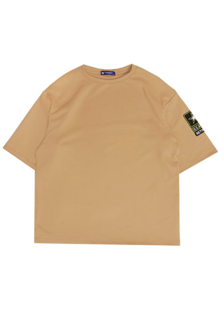 MTP10 kaos oversize army us army retired side patch arm bahan tebal scuba cowok distro hijau army