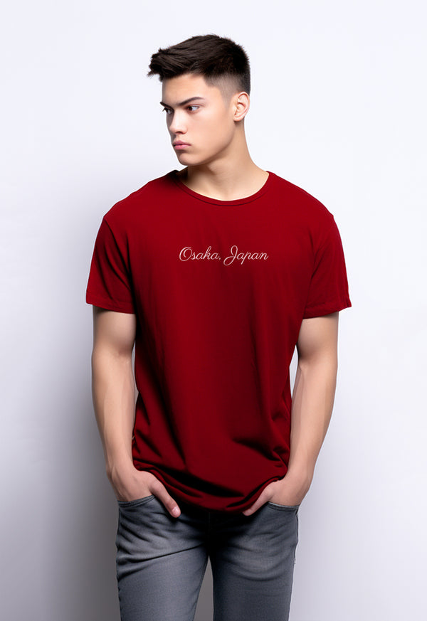 MTQ62 Third Day T shirt kaos distro jepang instacool kaos graphic tulisan "script osaka japan" merah maroon