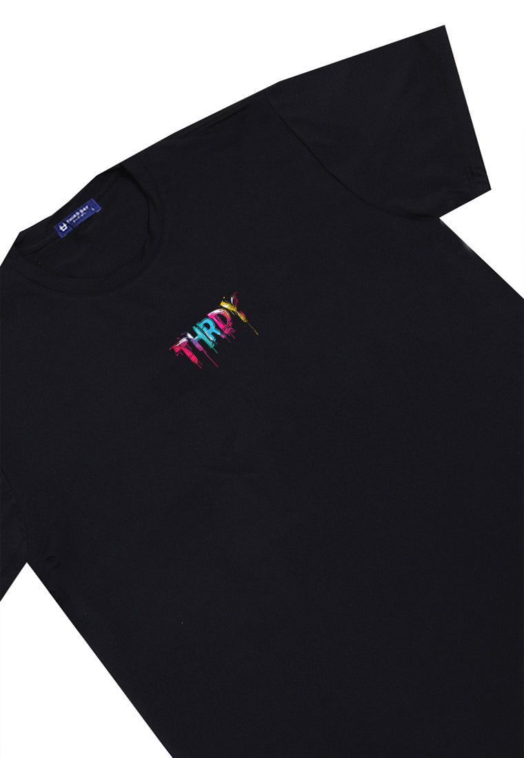 MTR17 Kaos T-Shirt Pria Instacool unisex "Thrdy multicolor drip" hitam