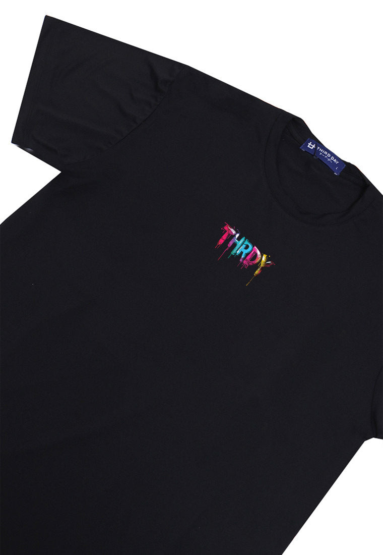 MTR17 Kaos T-Shirt Pria Instacool unisex "Thrdy multicolor drip" hitam