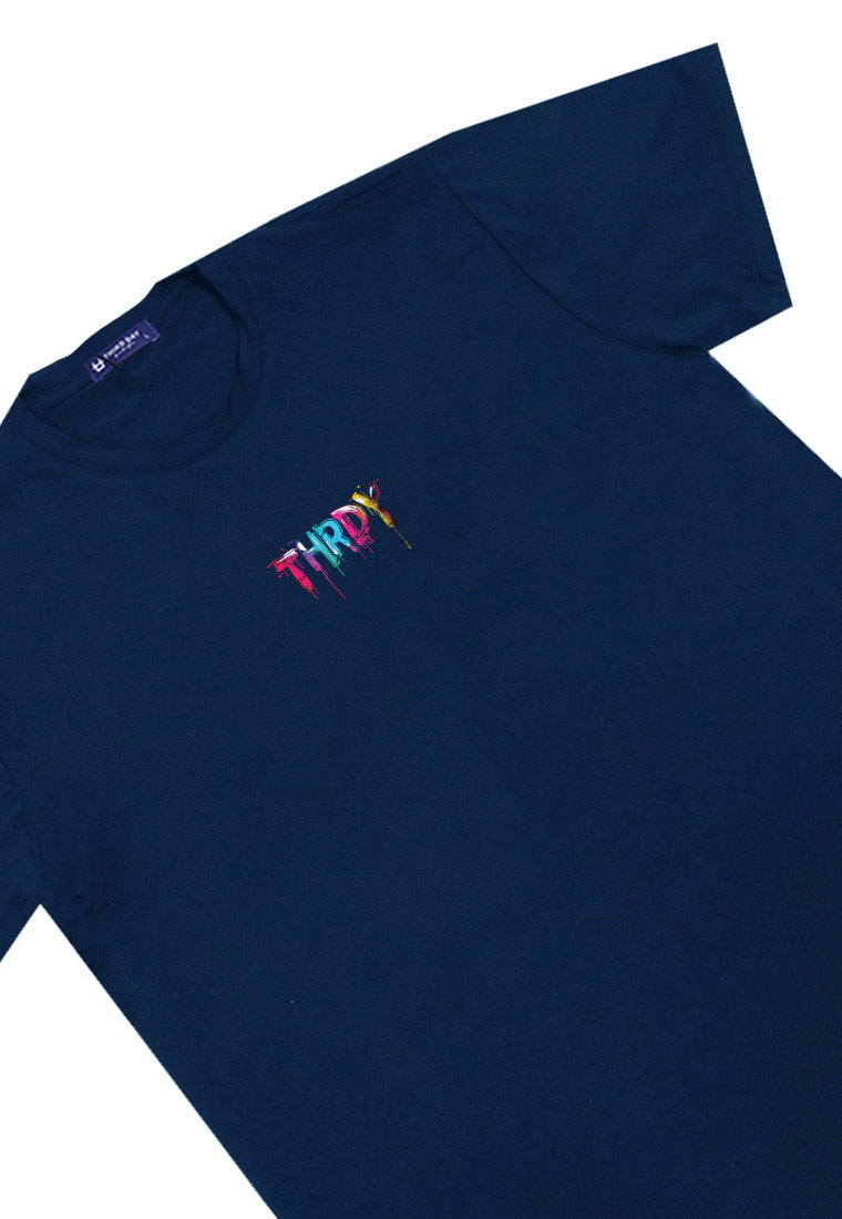 MTR18 Kaos T-Shirt Pria Instacool unisex "Thrdy multicolor drip" navy