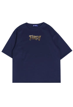 MTR44 kaos oversize tebal scuba 205gsm pria "thrdy LOTR" navy