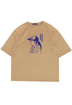 MTR61 Kaos Oversize Bahan Tebal Scuba LUX "Yuki-chan Better you is coming" Khaki