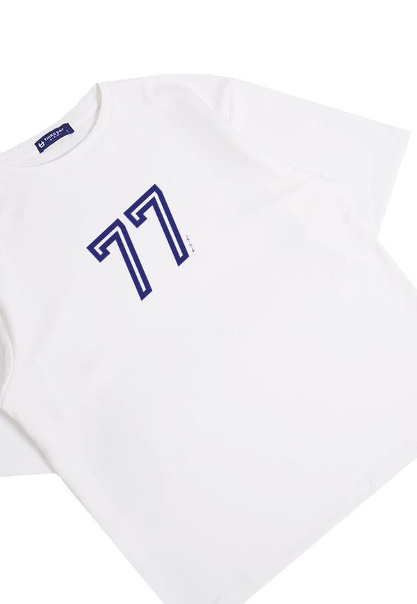 MTR66 Kaos Oversize Basket ScubaLux Tebal Anti Kusut angka 77 Putih