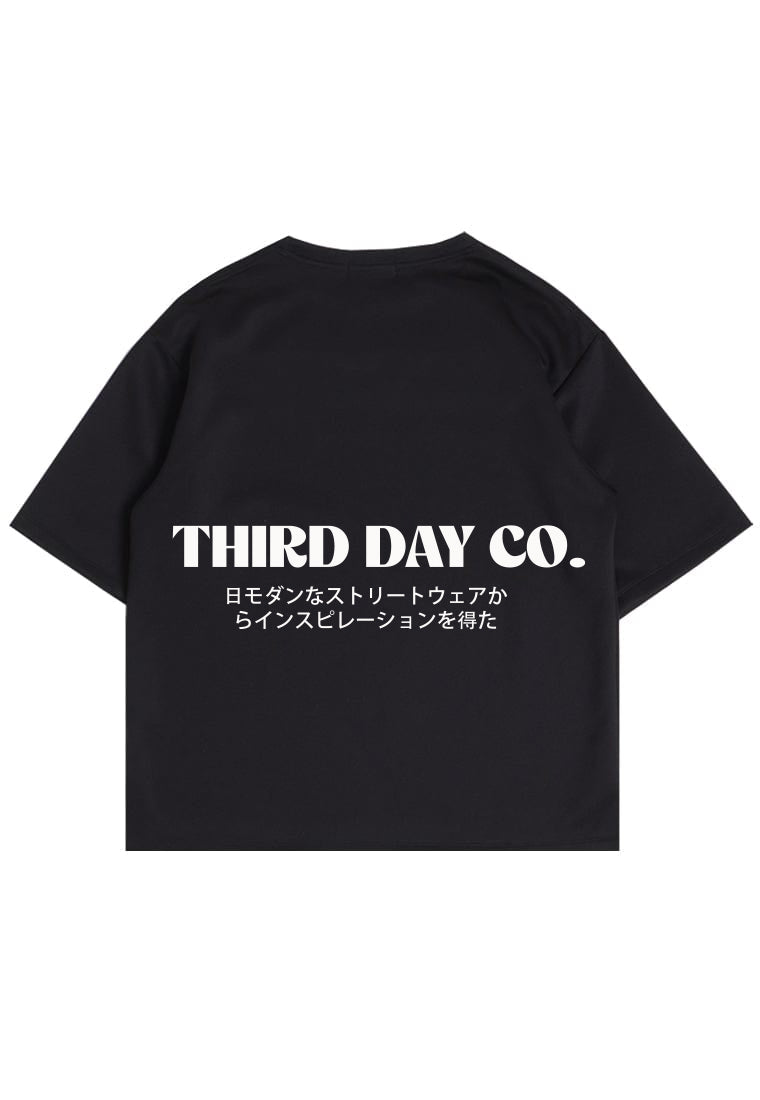 MTR81 Kaos Oversize Gambar Belakang "thirdday inspired" Bahan Tebal Scuba Hitam