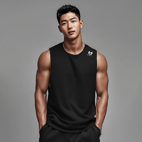 MTS25 Kaos Kutang Pria SVN Instacool "shoulder icon logo" hitam