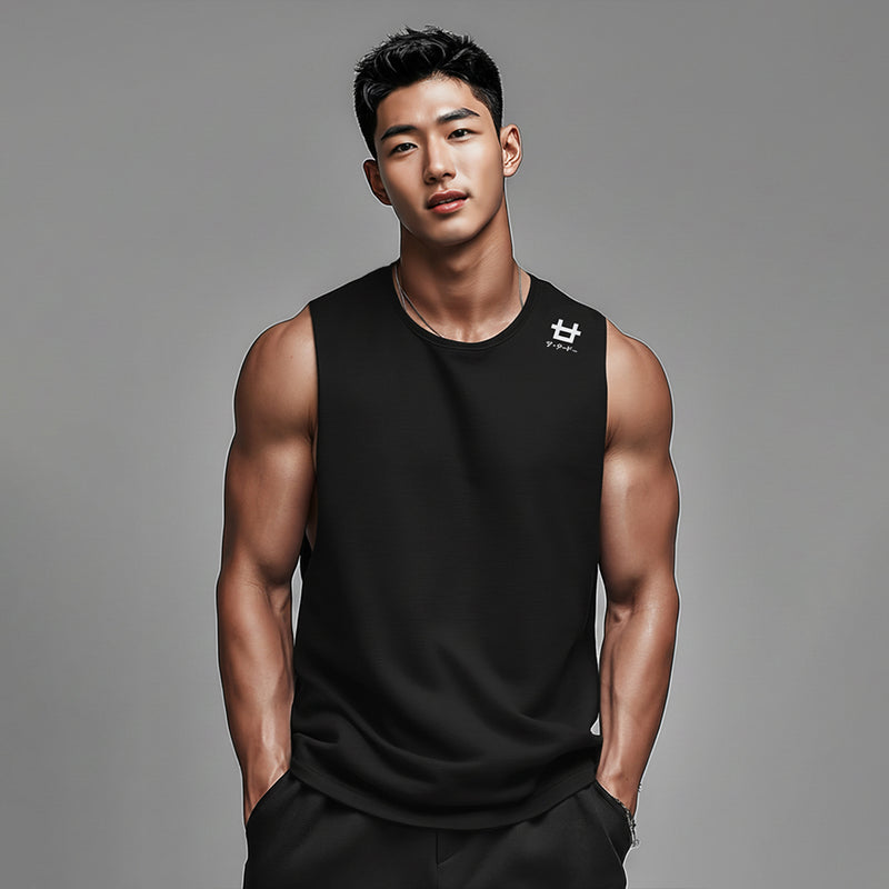 MTS25 Kaos Kutang Pria SVN Instacool "shoulder icon logo" hitam