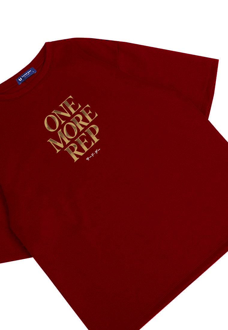 MTT35 Kaos Oversize Gym Scuba Bahan Tebal Scubalux "One More Rep" maroon