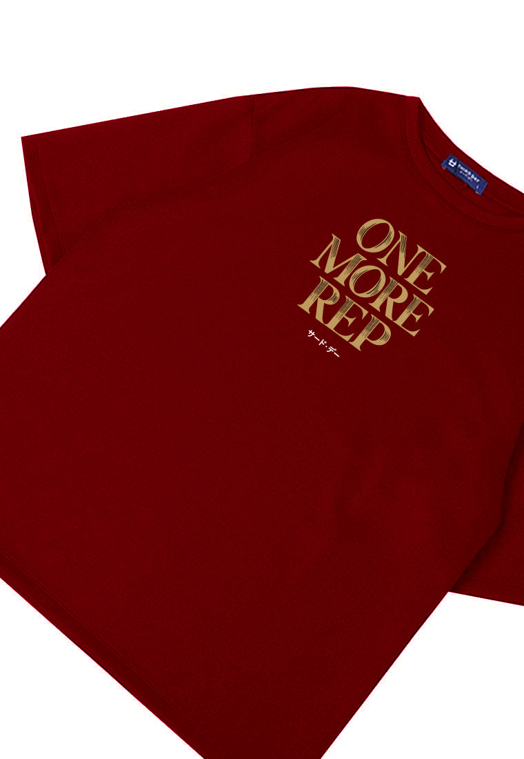MTT35 Kaos Oversize Gym Scuba Bahan Tebal Scubalux "One More Rep" maroon