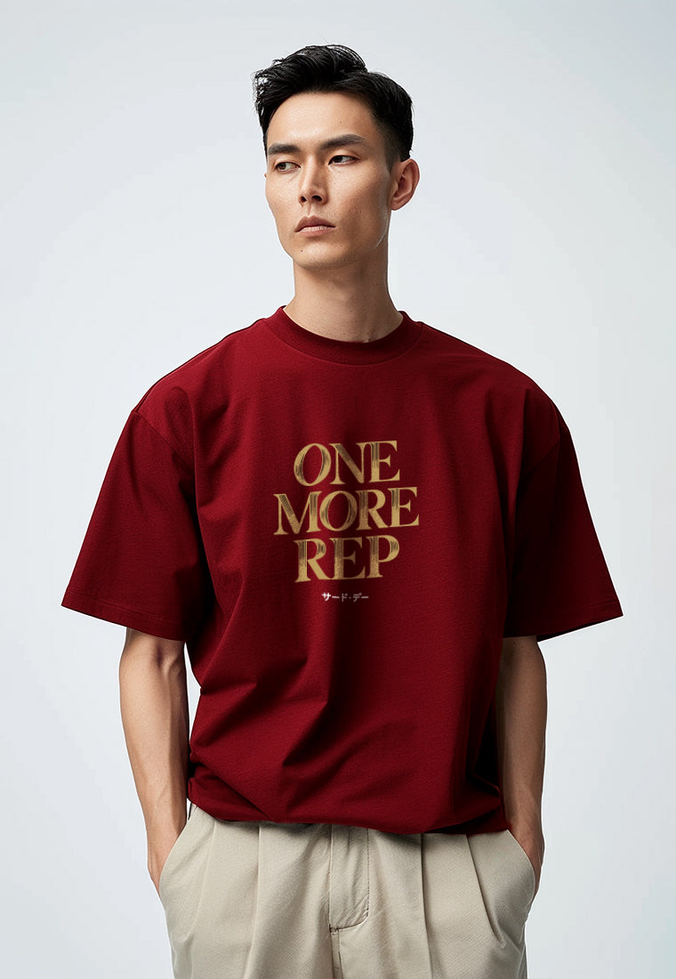 MTT35 Kaos Oversize Gym Scuba Bahan Tebal Scubalux "One More Rep" maroon