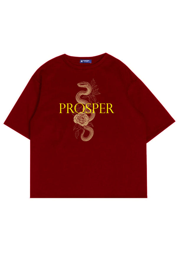 MTT66 Kaos Oversize Imlek Sinciah Scuba Tebal "prosper snake" merah maroon