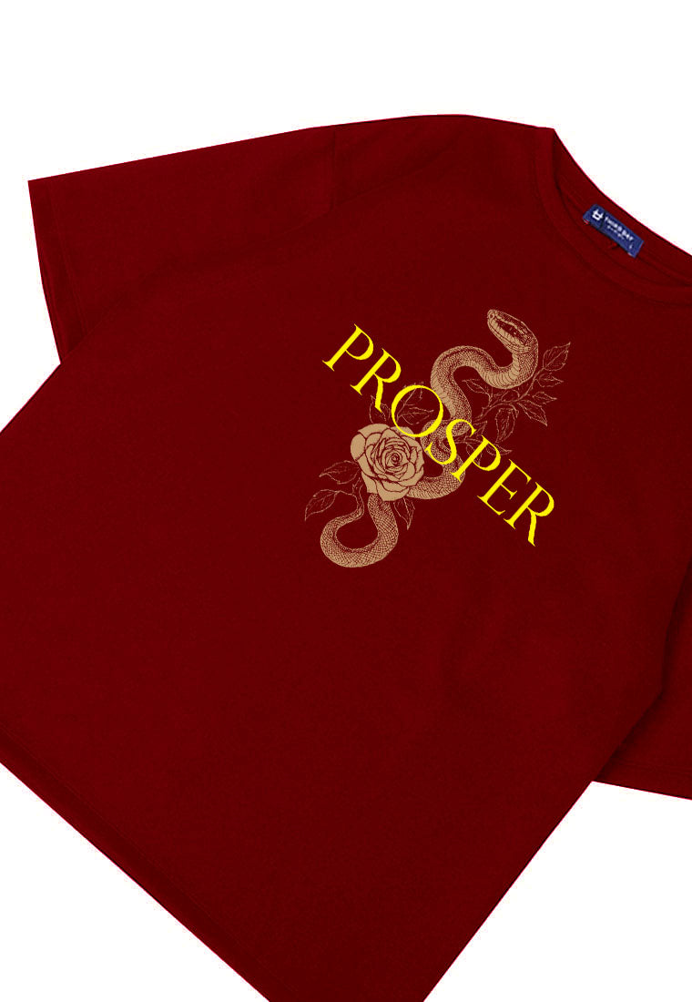 MTT66 Kaos Oversize Imlek Sinciah Scuba Tebal "prosper snake" merah maroon