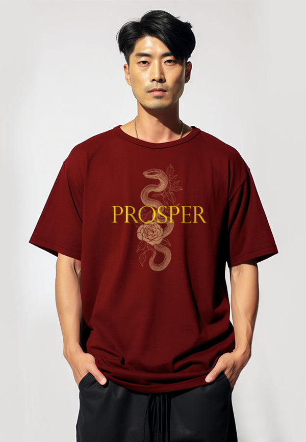 MTT66 Kaos Oversize Imlek Sinciah Scuba Tebal "prosper snake" merah maroon
