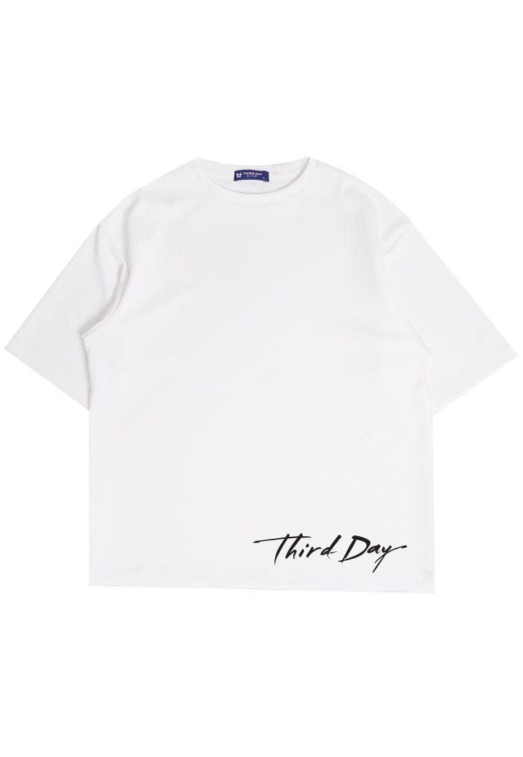 MTT81 kaos oversized estetik bahan tebal scubalux "thirdday long sign" putih