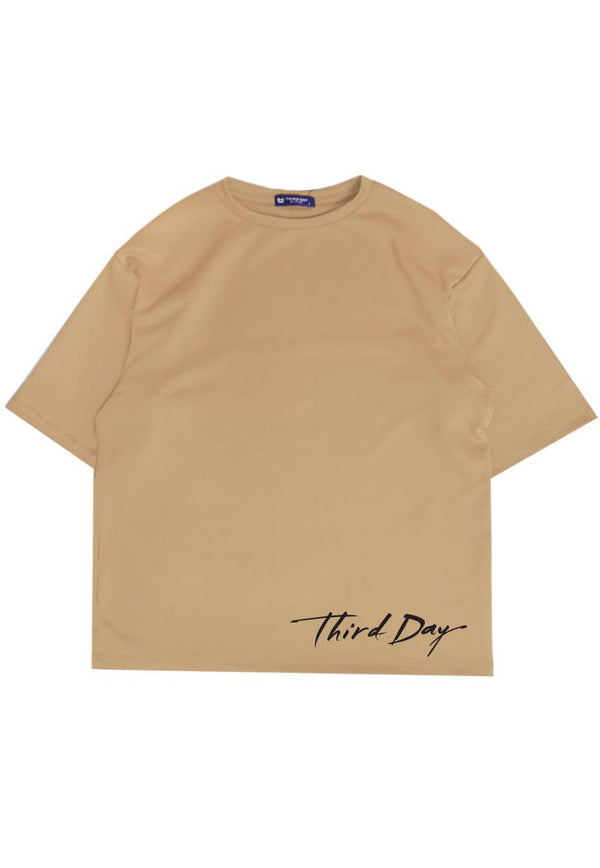 MTT83 kaos oversized estetik bahan tebal scubalux "thirdday long sign" khaki