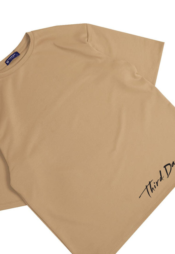 MTT83 kaos oversized estetik bahan tebal scubalux "thirdday long sign" khaki